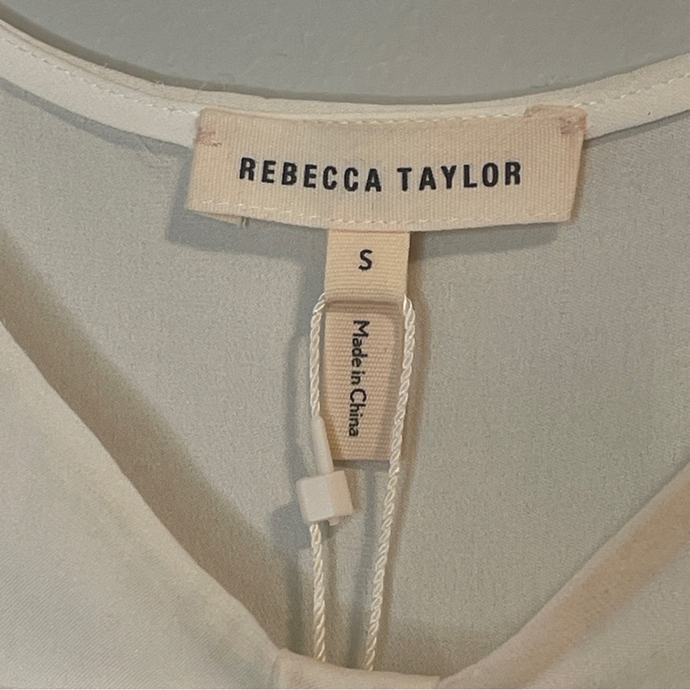 REBECCA TAYLOR Natalie Silk Top Ivory Size S - Picture 4 of 8